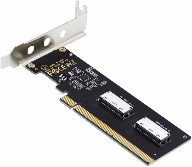 CY Adapter PCIE4.0 PCI-Express 16x to Dual Oculink SFF-8612 SFF-8611 8X VROC Adapter for Mainboard SSD Graphics Card - Image 1